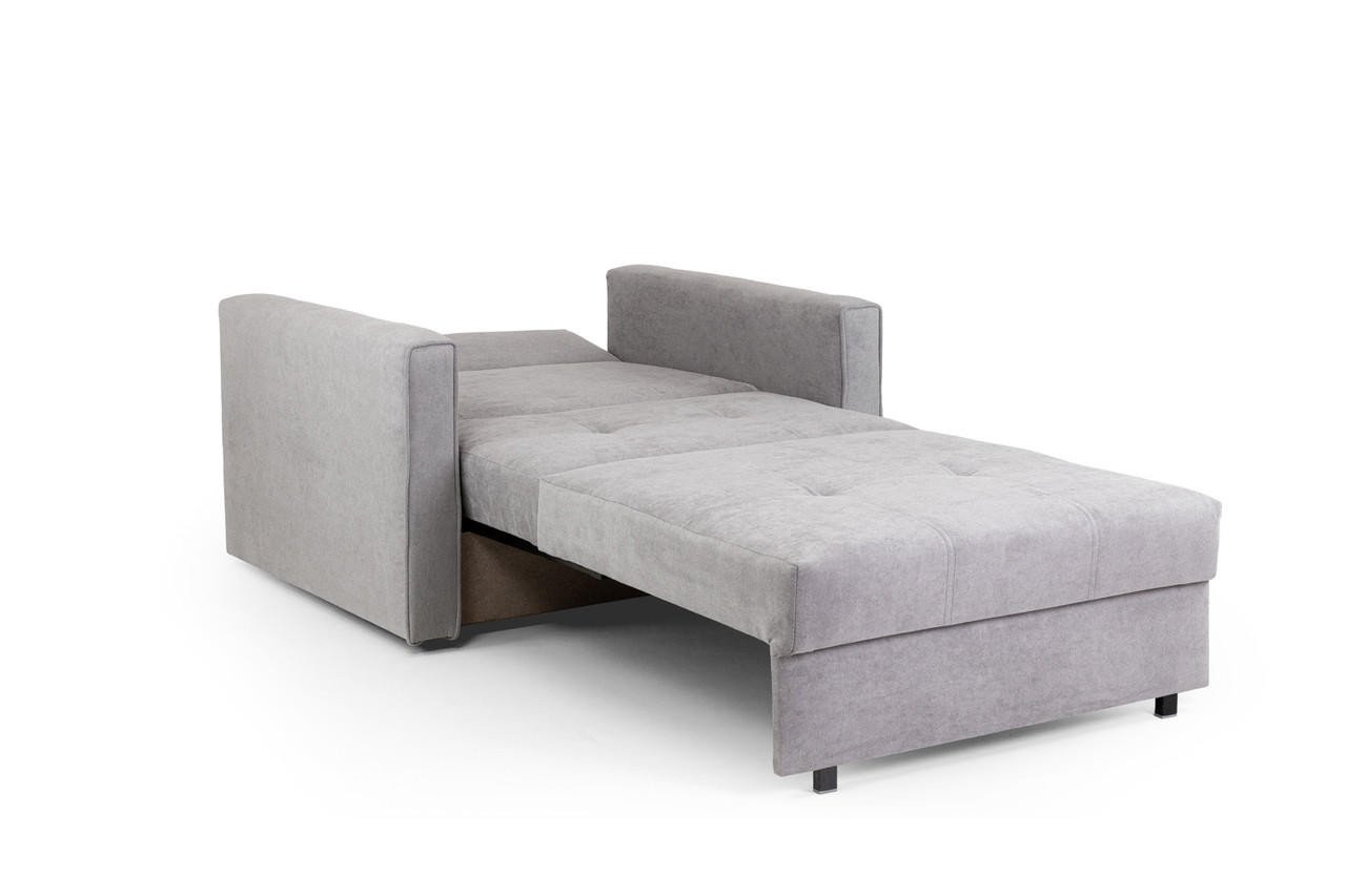 Burnsall Grey Fabric Armchair Sofa Bed - Image 2