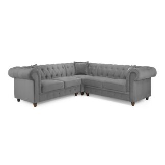 Messina Plush Grey Fabric Large Corner Sofa