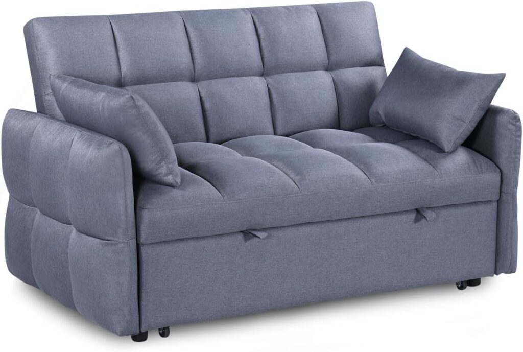 Grey fabric 2 seater sofa bed0.jpg