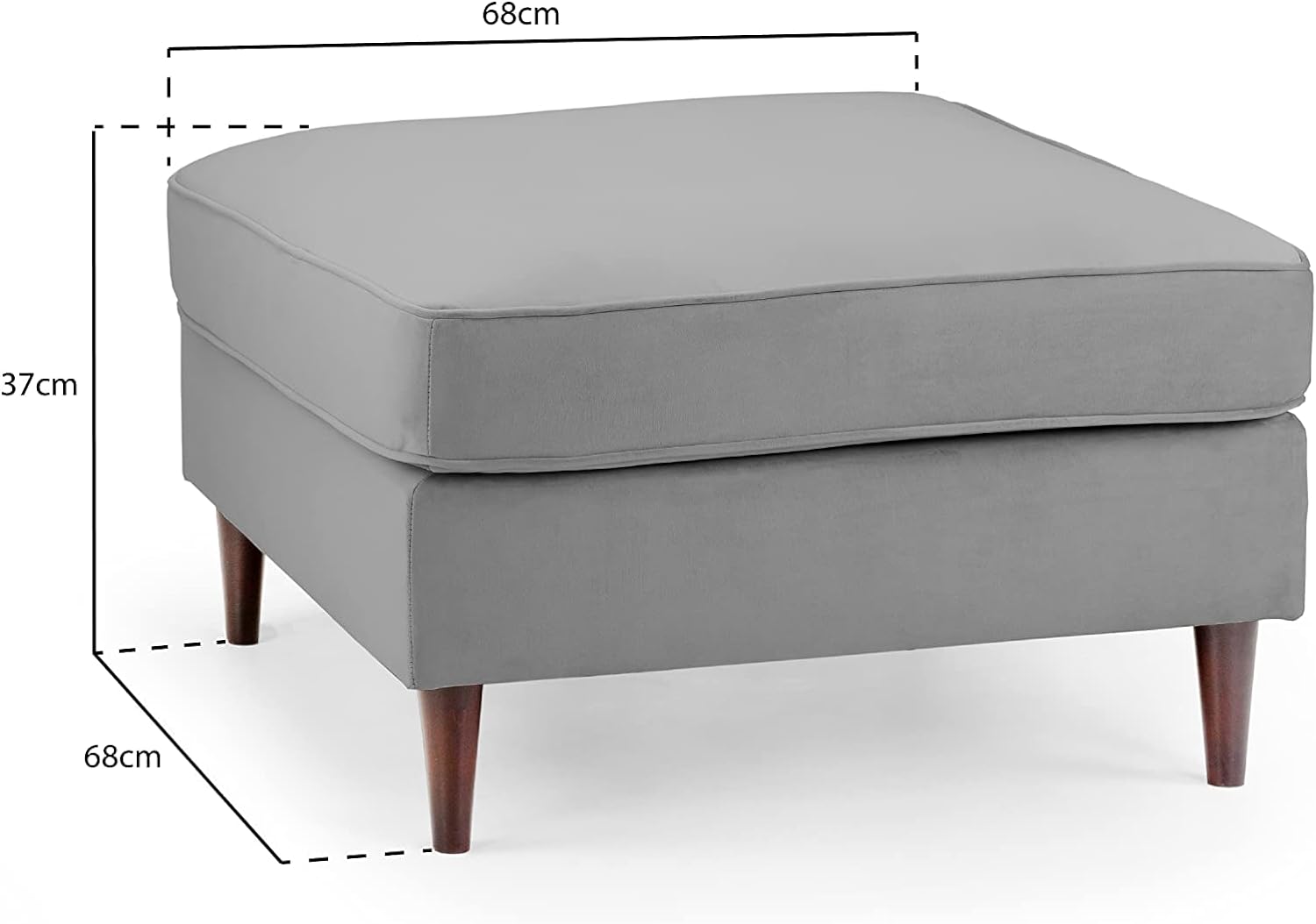 Barkham Plush Beige Fabric Footstool - Image 4