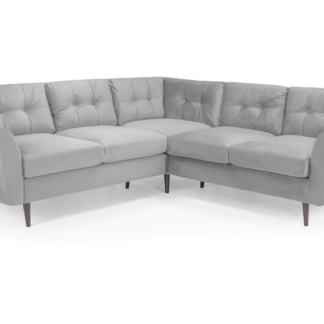Portebello Plush Grey Fabric Large Corner Sofa