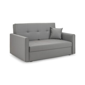 Burnsall Grey Faux Leather 2 Seater Sofa Bed