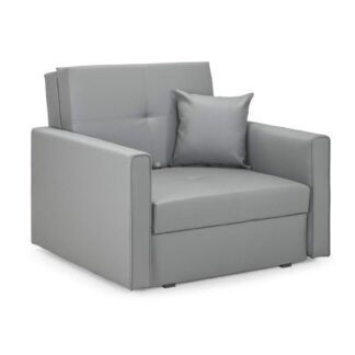 Burnsall Grey Faux Leather Armchair Sofa Bed