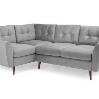 Portebello Plush Grey Fabric Left Hand Facing Corner Sofa