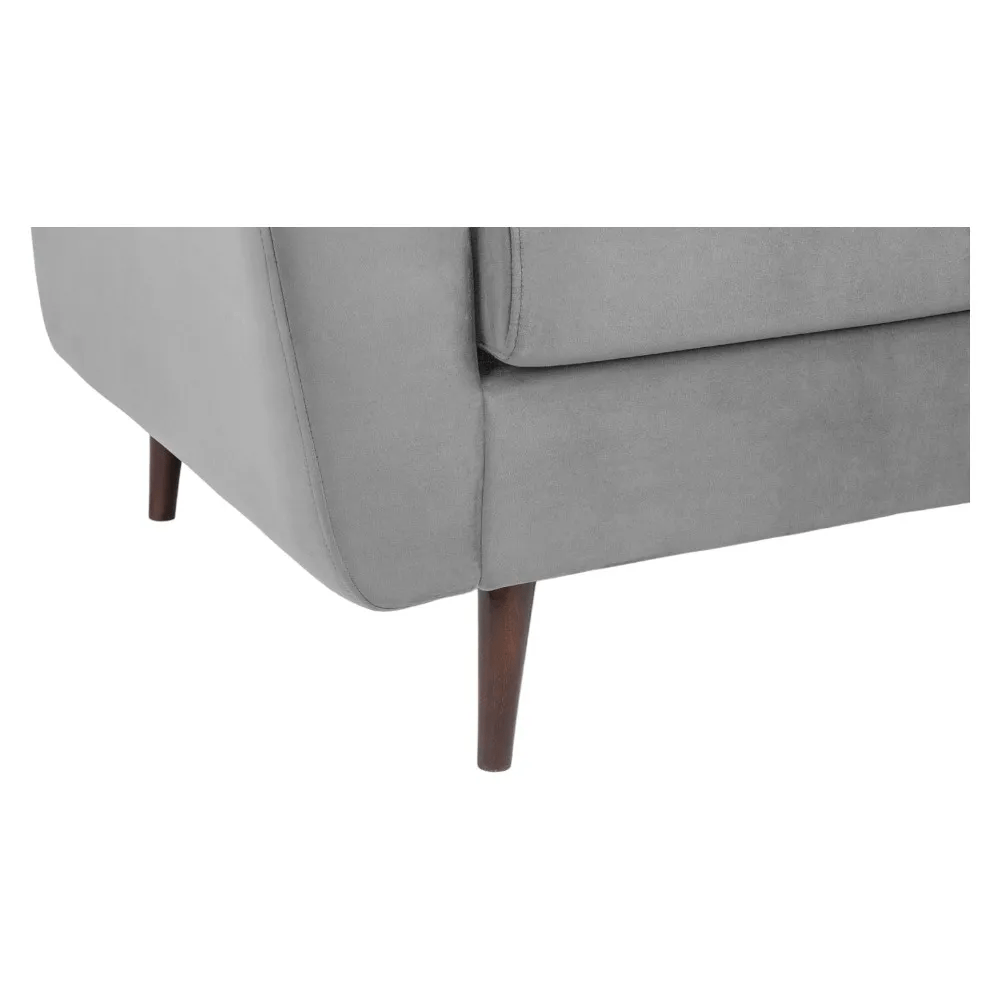 Portebello Plush Grey Fabric Right Hand Facing Corner Sofa - Image 6