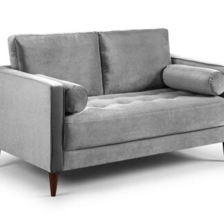 Barkham Plush Grey Fabric 2 Seater Sofa