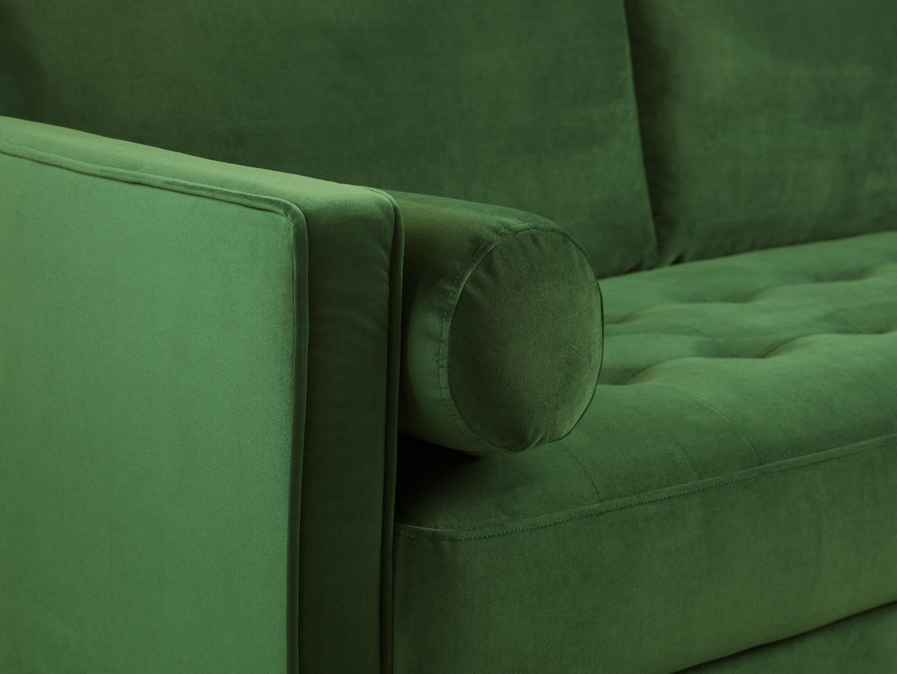 Barkham Plush Green Fabric 4 Seater Sofa - Image 5