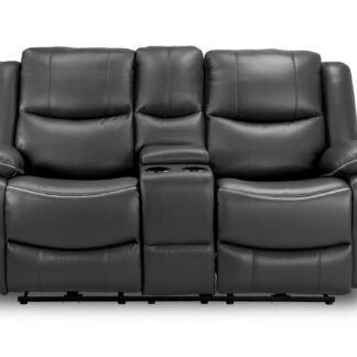 Vortex Black Leather Electric Recliner 2 Seater Sofa