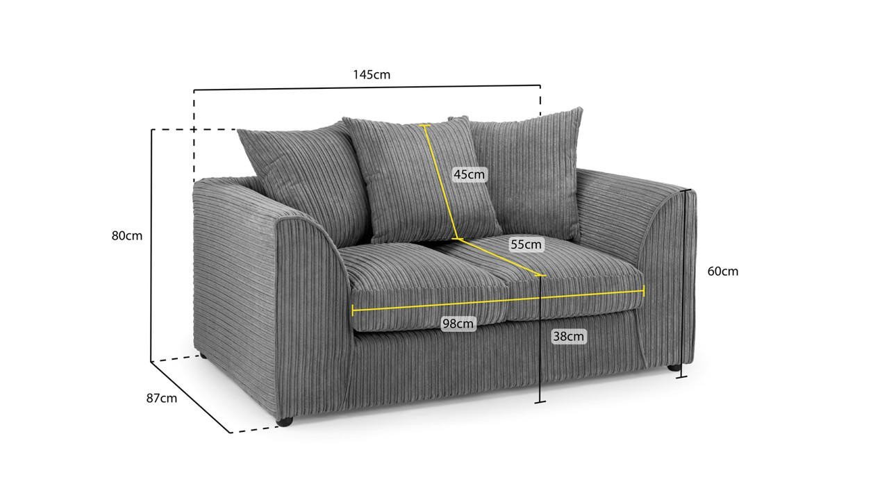 Markham Grey Fabric 2 Seater Sofa - Image 3