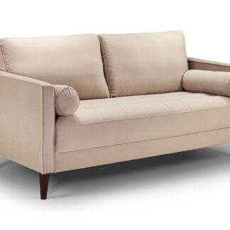 Barkham Plush Beige Fabric 3 Seater Sofa