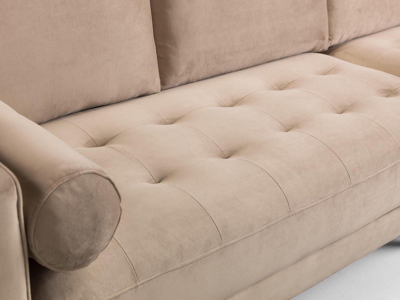 Barkham Plush Beige Fabric Armchair - Image 3