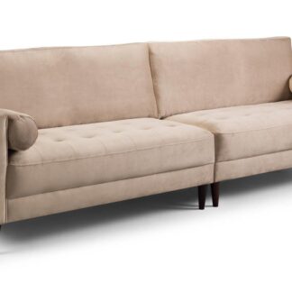 Barkham Plush Beige Fabric 4 Seater Sofa