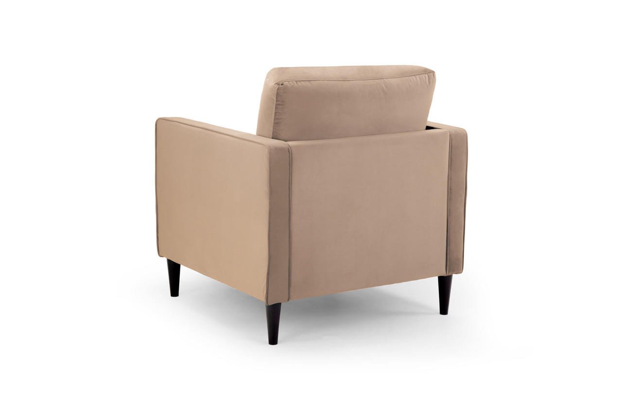 Barkham Plush Beige Fabric Armchair - Image 2