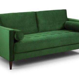 Barkham Plush Green Fabric 3 Seater Sofa