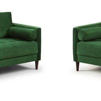 Barkham Plush Green Fabric 3+2 Sofa Set