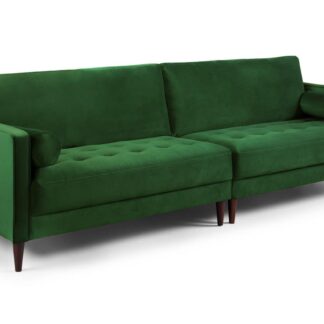Barkham Plush Green Fabric 4 Seater Sofa