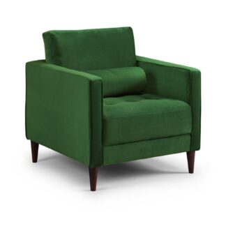 Barkham Plush Green Fabric Armchair
