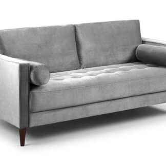 Barkham Plush Grey Fabric 3 Seater Sofa