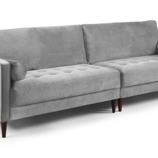 Barkham Plush Grey Fabric 4 Seater Sofa