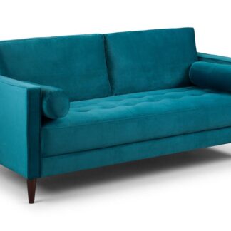 Barkham Plush Teal Fabric 3 Seater Sofa