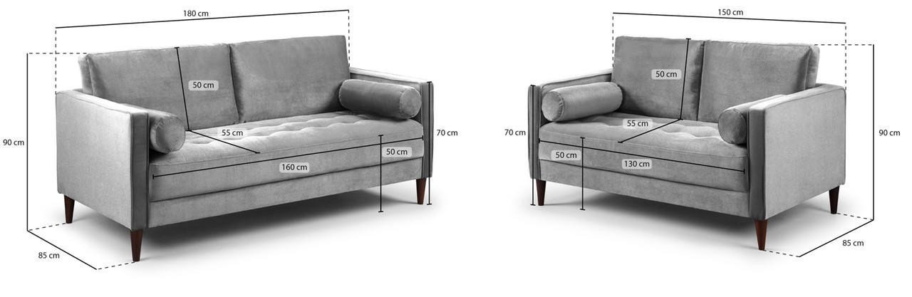 Barkham Plush Teal Fabric 3+2 Sofa Set - Image 3