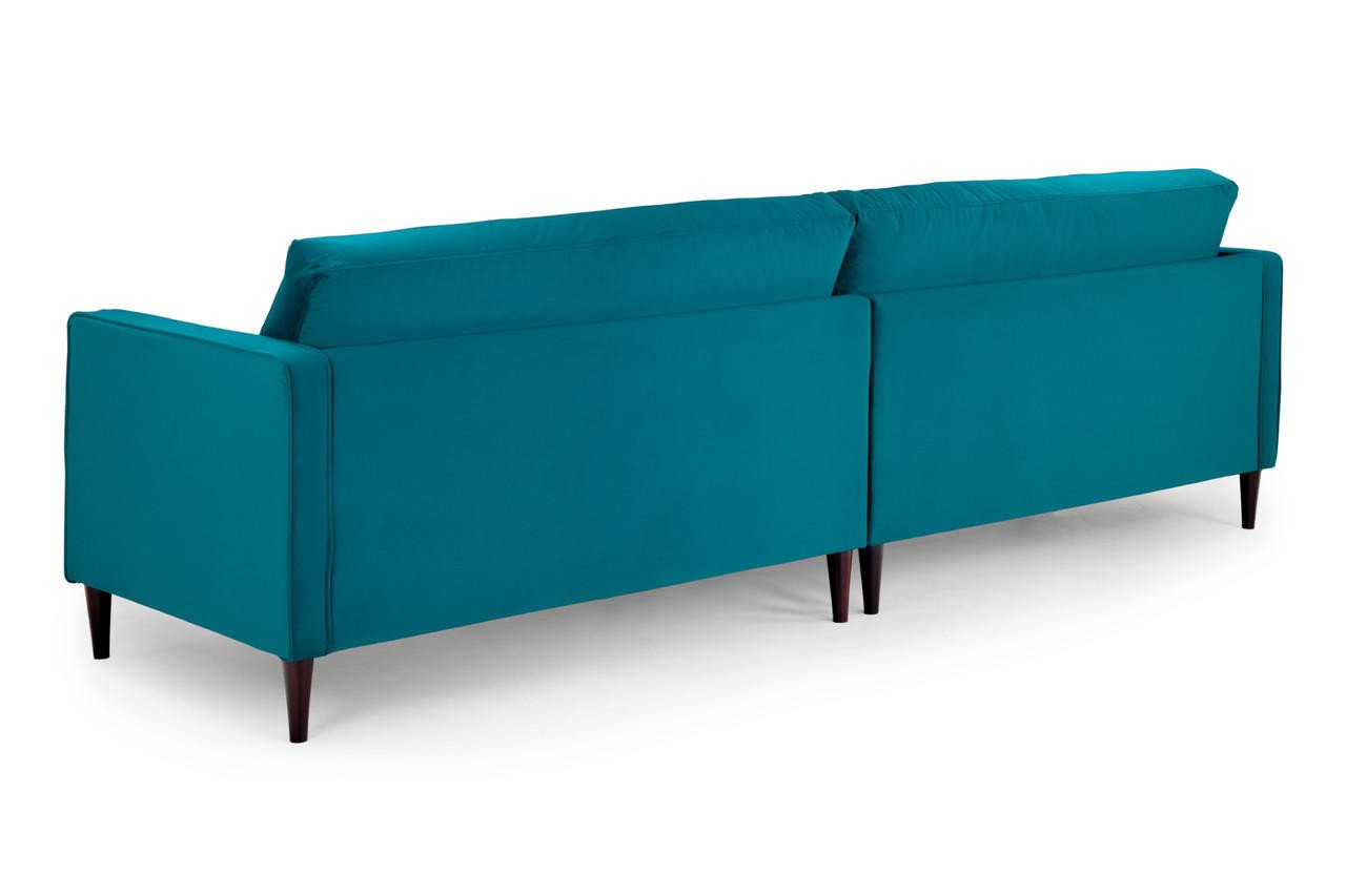 Barkham Plush Teal Fabric 4 Seater Sofa - Image 2