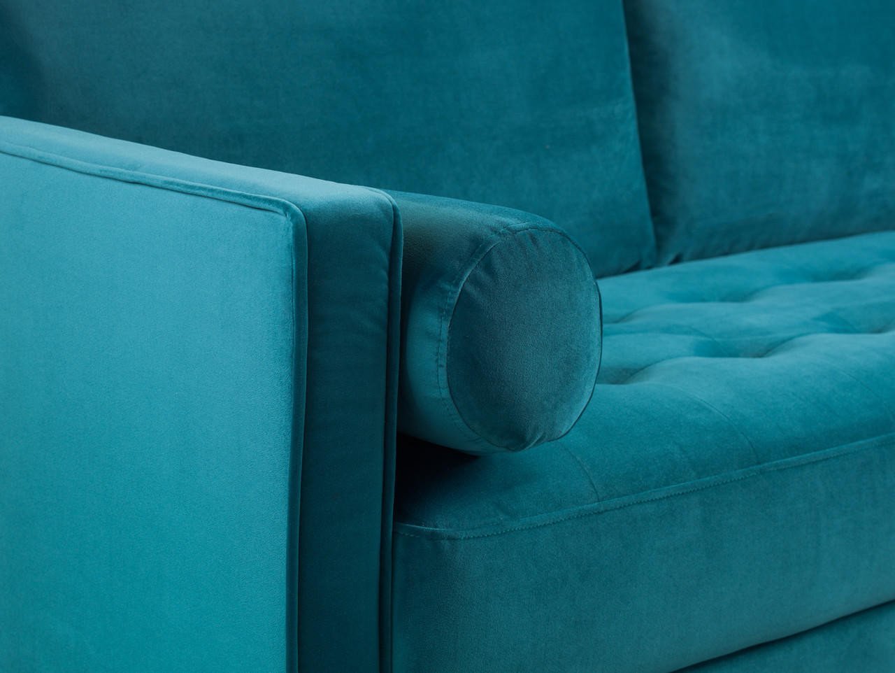 Barkham Plush Teal Fabric 3+2 Sofa Set - Image 4
