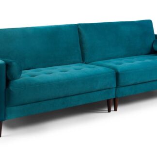 Barkham Plush Teal Fabric 4 Seater Sofa