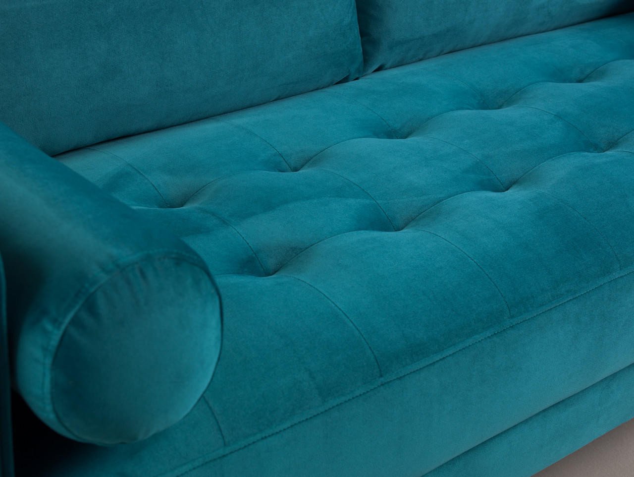 Barkham Plush Teal Fabric 3+2 Sofa Set - Image 5