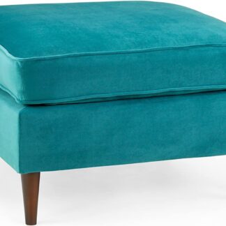 Barkham Plush Teal Fabric Footstool