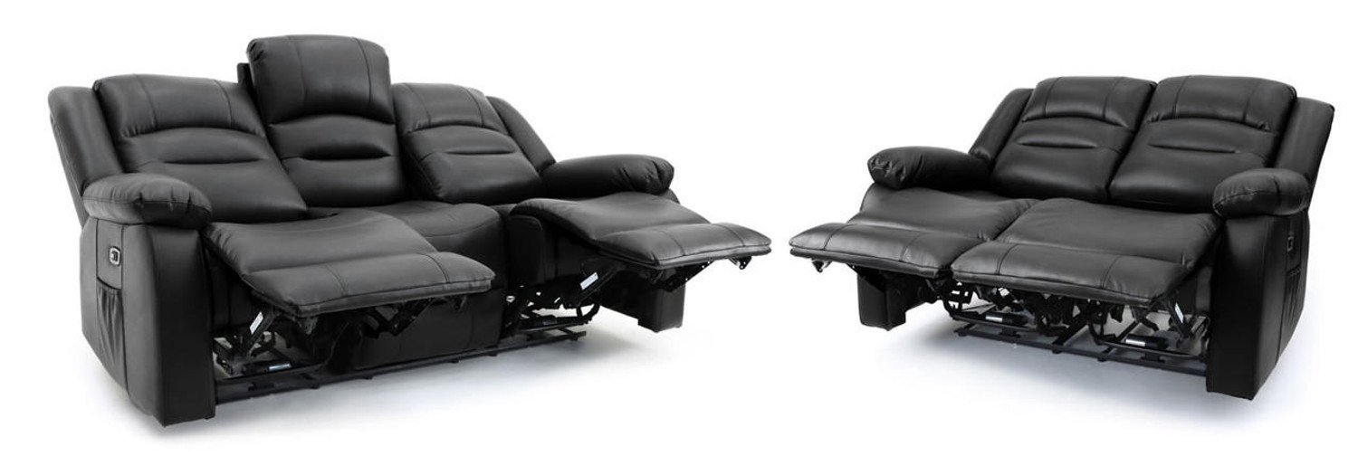 Ronan Black Leather Electric Recliner 3+2 Sofa Set - Image 10