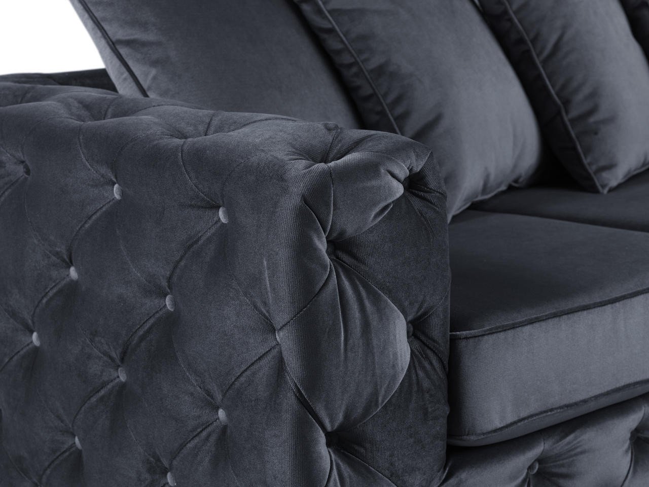 San Antonio Slate Fabric 3 Seater Sofa - Image 3