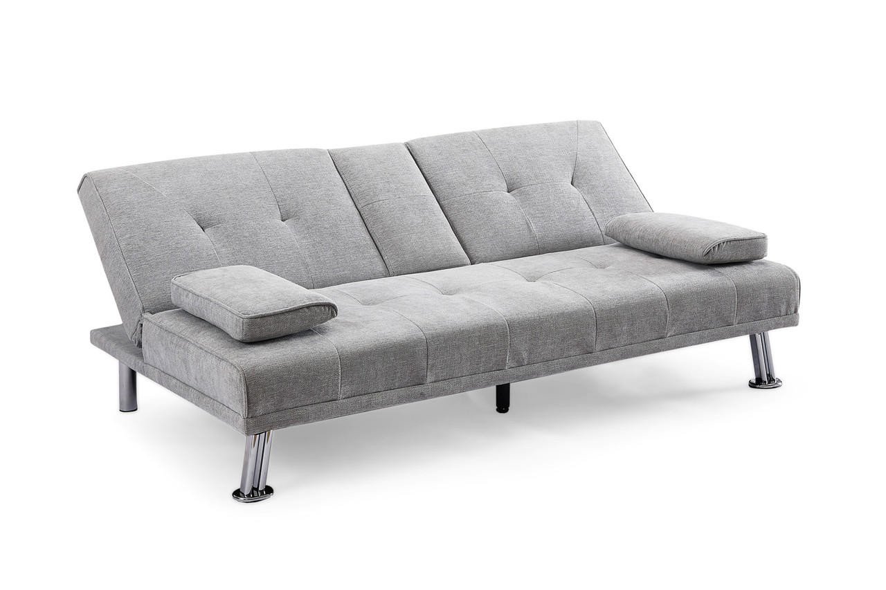 Wren Light Grey Fabric 3 Seater Sofa Bed - Image 5