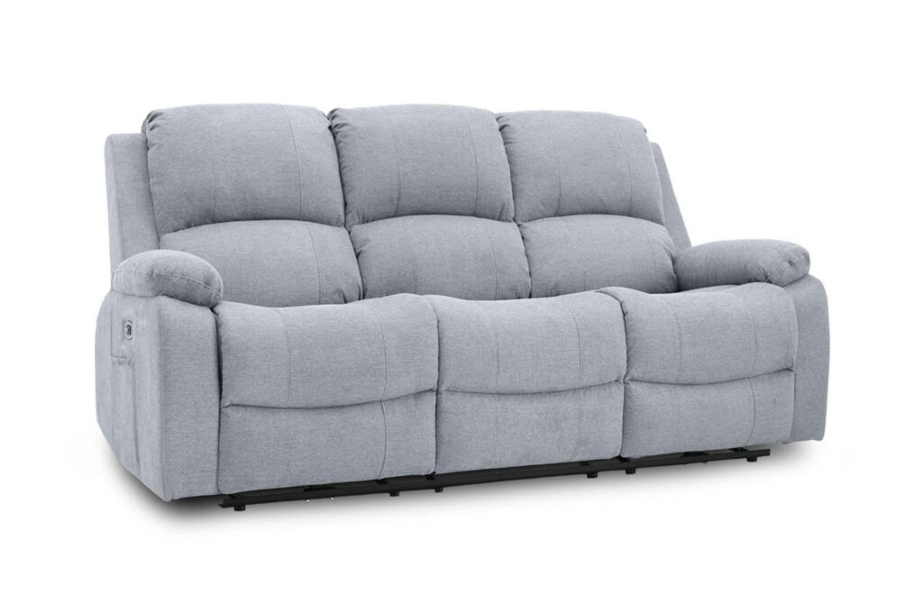 Honeypot furniture axel electric recliner sofa grey fabric 3 seater 06426.jpg
