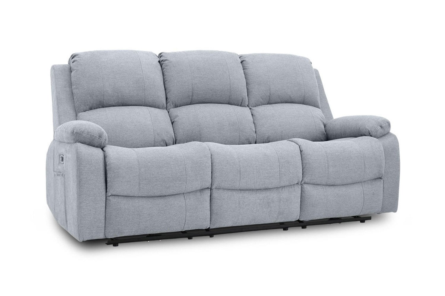 Jagger Grey Fabric Electric Recliner 3 Seater Sofa