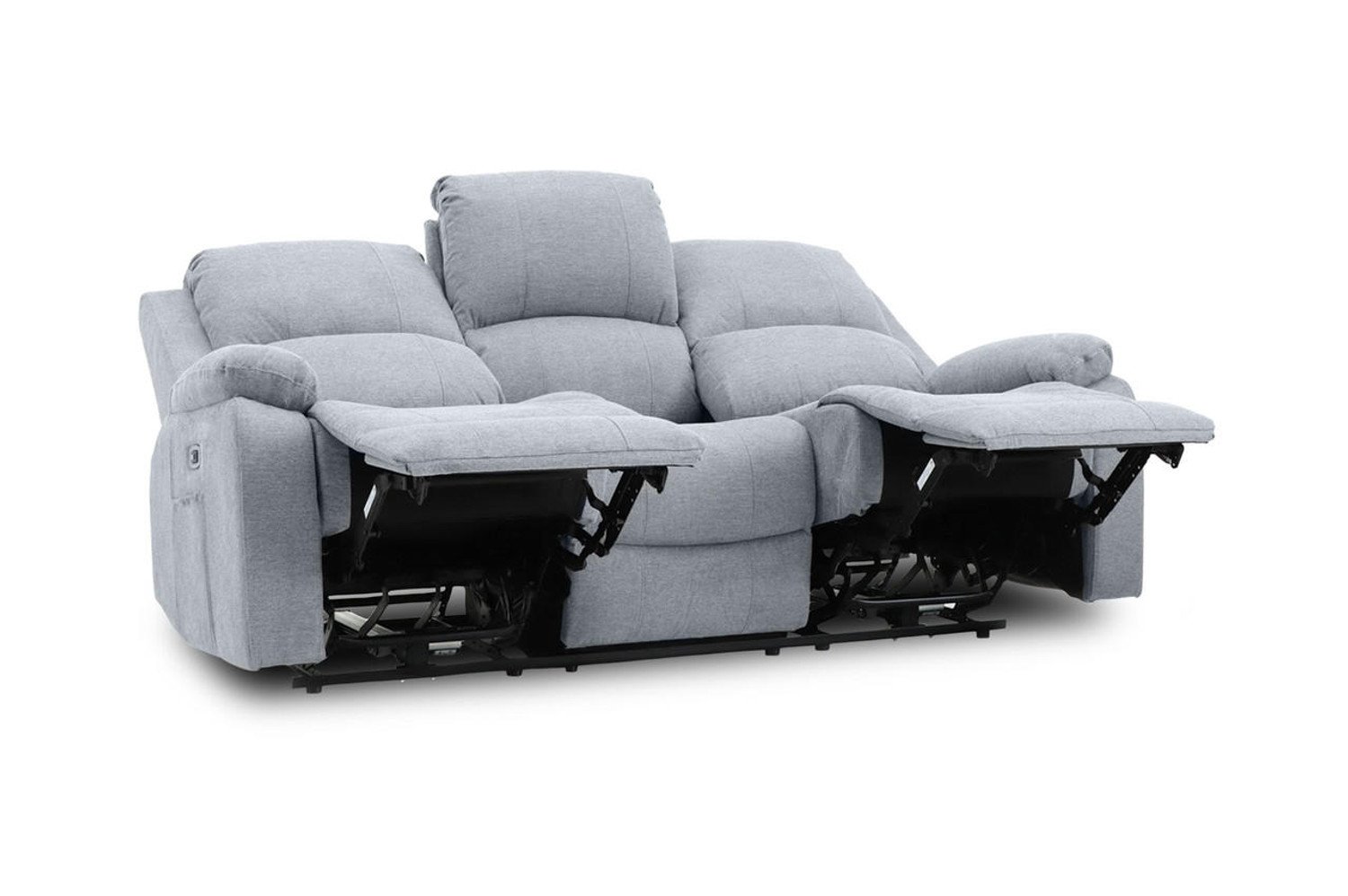 Jagger Grey Fabric Electric Recliner 3 Seater Sofa - Image 3