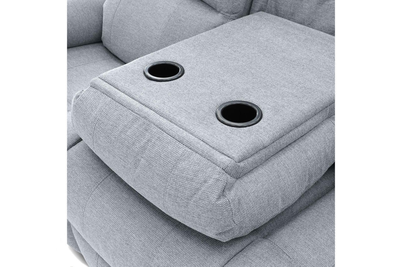 Jagger Grey Fabric Electric Recliner 3 Seater Sofa - Image 5