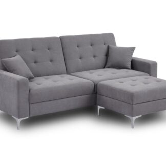 Crook Grey Fabric Universal Corner Sofa Bed