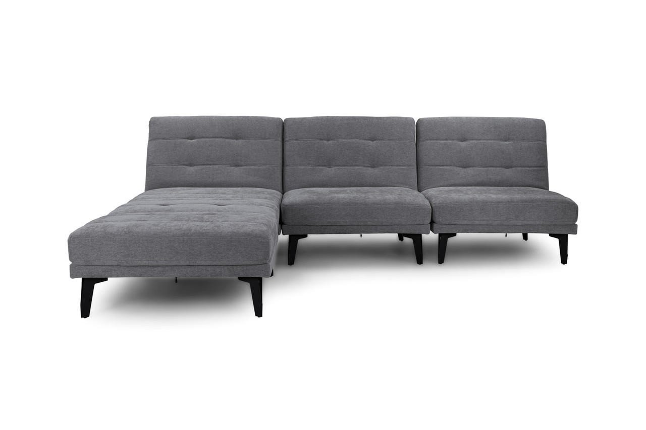 Nalina Dark Grey Fabric Universal Corner Sofa Bed
