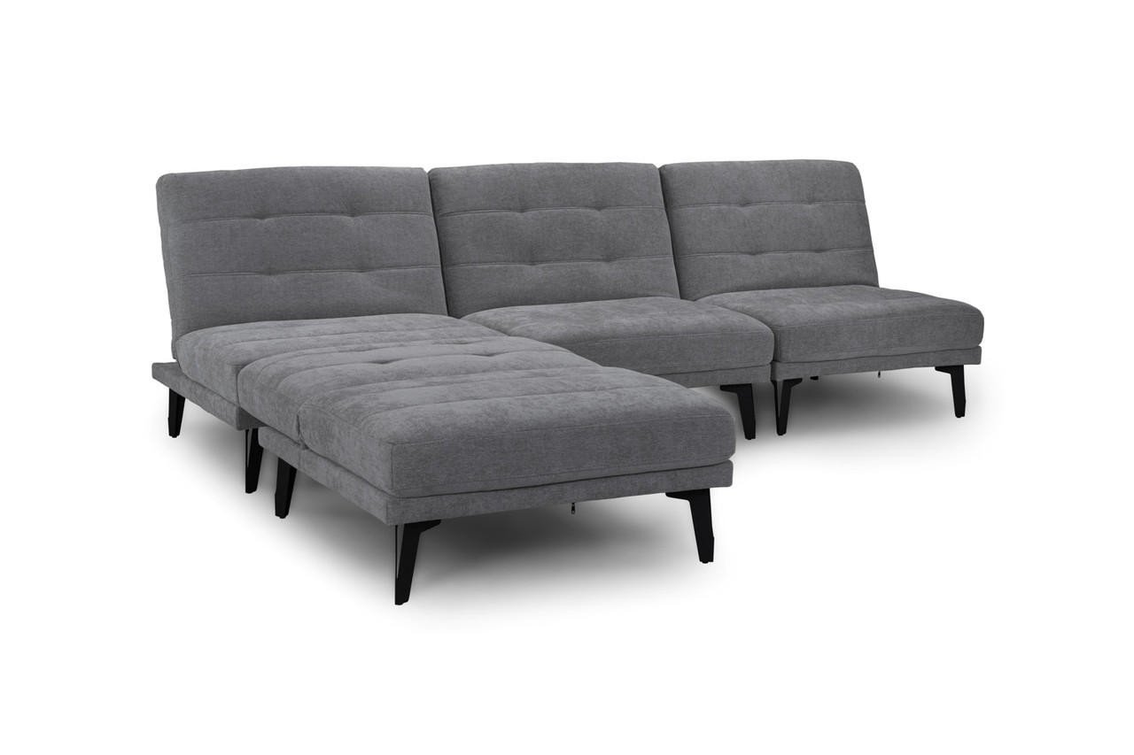 Nalina Dark Grey Fabric Universal Corner Sofa Bed - Image 3