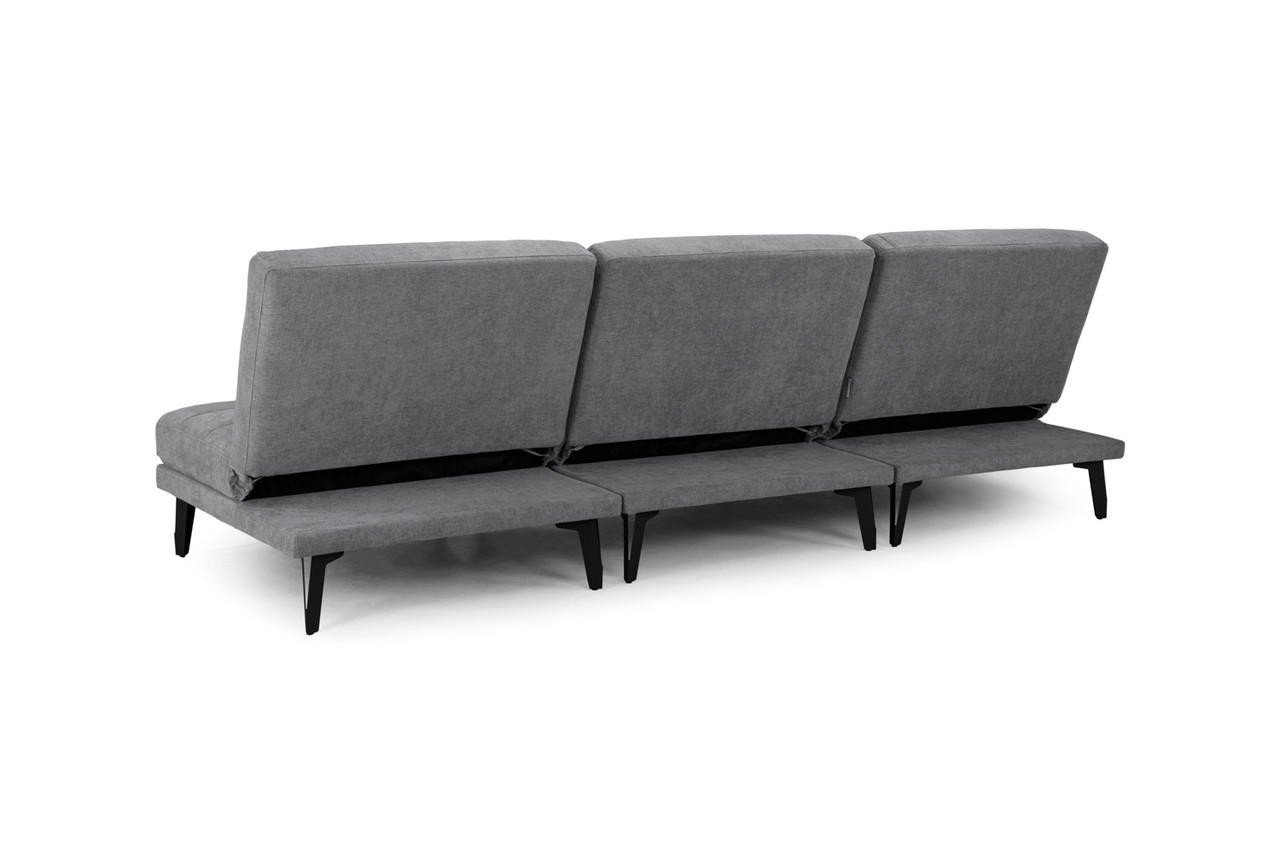 Nalina Dark Grey Fabric Universal Corner Sofa Bed - Image 4