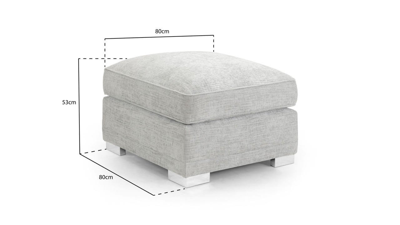 Elstowe Grey Fabric Footstool - Image 2