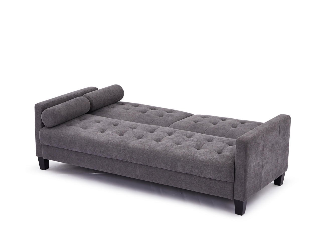 Barrett Dark Grey Fabric 3 Seater Sofa Bed - Image 3