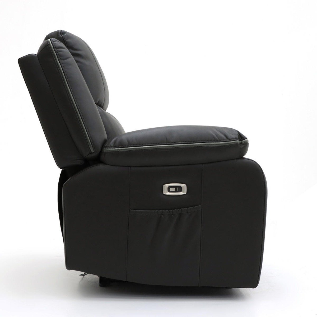 Vortex Black Leather Electric Recliner Armchair - Image 4