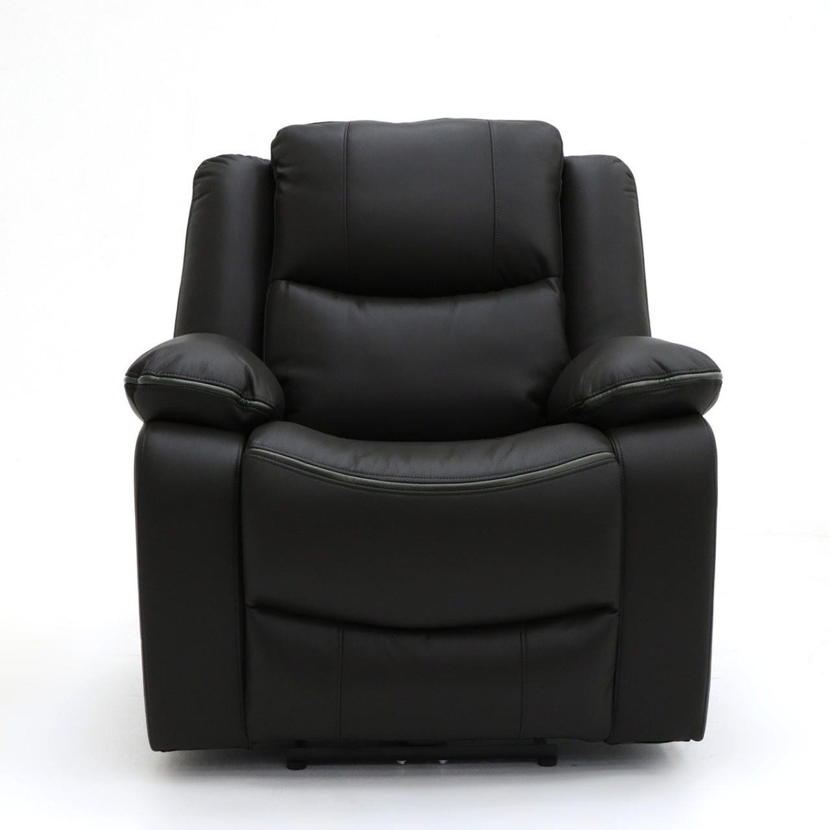 Vortex Black Leather Electric Recliner Armchair