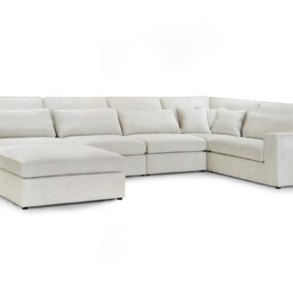 Landos Ivory Fabric Modular Large Corner Sofa