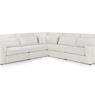 Landos Ivory Fabric Modular Corner Sofa