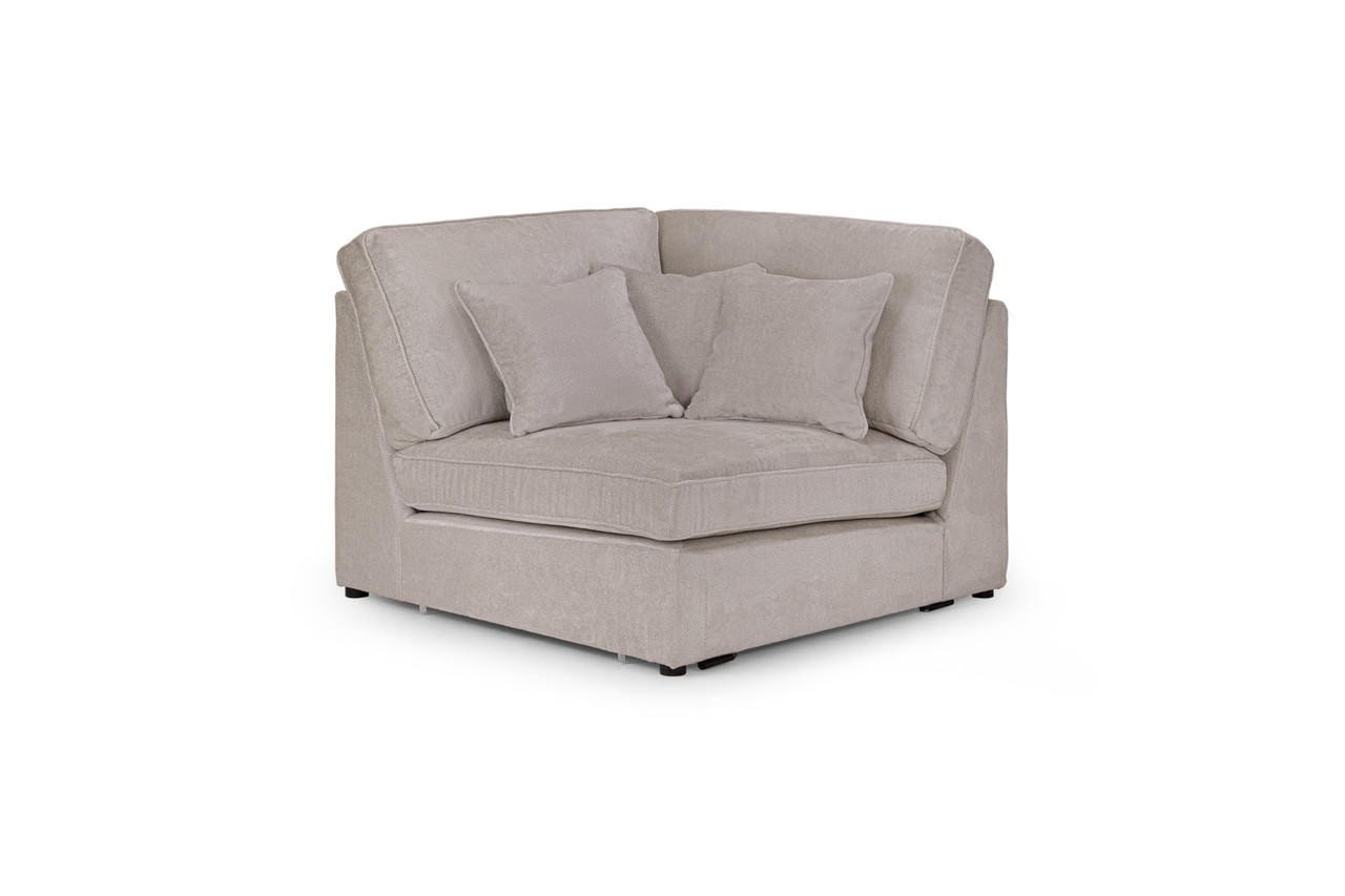Landos Mocha Fabric Modular Corner Piece