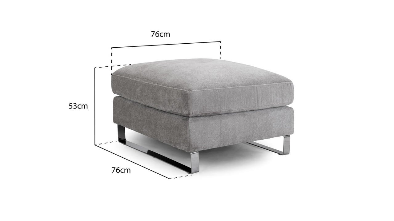 Ellis Grey Fabric Footstool - Image 2