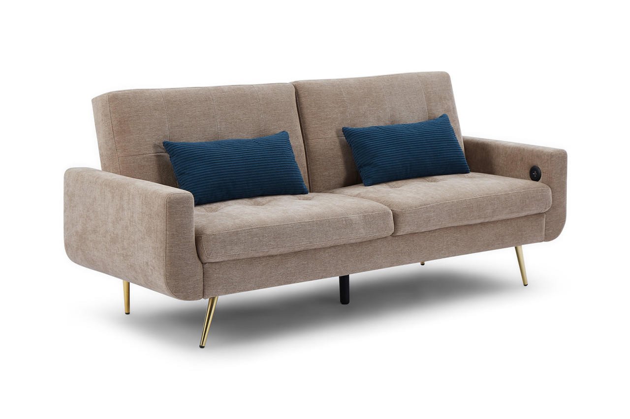 Ascent Mocha Fabric 3 Seater Sofa Bed